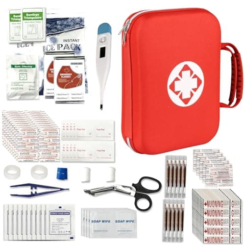 Red 300PCS Home & Hiking First Aid Kit for Emergency Gear