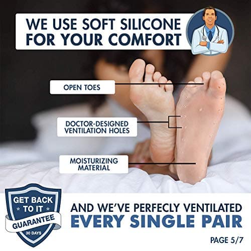 Dr. Frederick's Moisturizing Gel Socks - 4 Pieces - Prevents Dry Heels & Cracked Feet