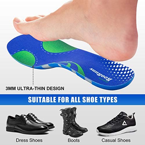 Arch Support Plantar Fasciitis Insoles for Men and Women, Shock Absorption Orthotic Inserts for Foot Pain Relief