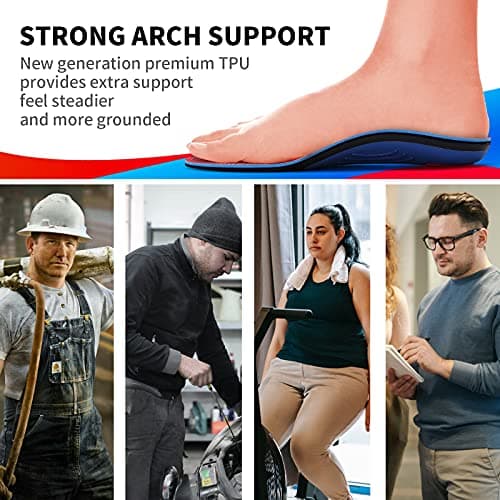 Walkomfy Heavy Duty Plantar Fasciitis Pain Relief Orthotics for Men & Women
