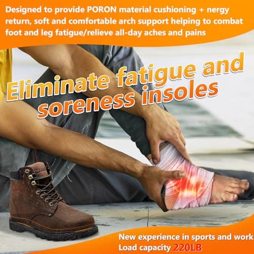 Memory Foam Work Boot Insoles for Standing All Day - XL (Men's 11-12)