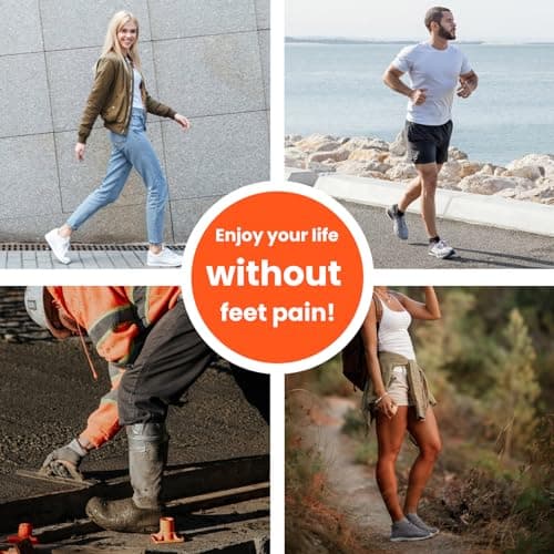 Welnove Heavy Duty Arch Support Insoles for Foot Pain, Flat Feet, Heel Spurs - Standing All Day Fatigue Relief (S)