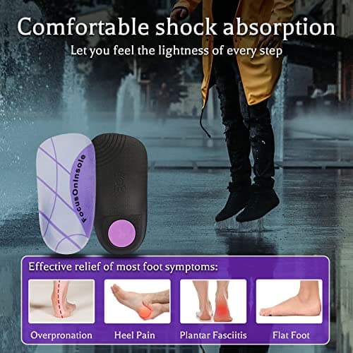 3/4 Length Orthotic Insoles for Plantar Fasciitis and Flat Feet