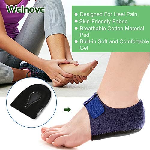 Welnove 2PCS Heel Protectors for Plantar Fasciitis, Heel Pain Relief