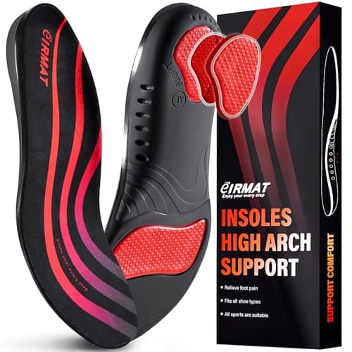 Men's Plantar Fasciitis Insoles - Arch Support & Shock Absorbing Gel for Flat Feet Relief