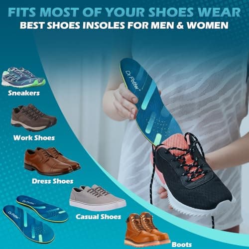 Heavy Duty Plantar Fasciitis Insoles, High Arch Support for Flat Feet (250MM)