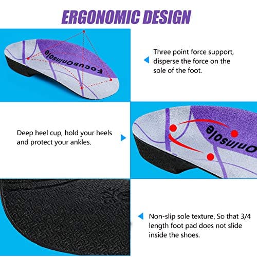 Arch Support Insoles for Men and Women - Medium Size for Plantar Fasciitis and High Arches