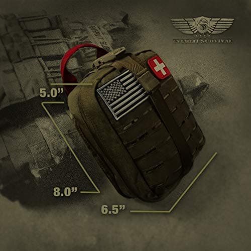 EVERLIT Upgraded Survival First Aid Kit with 1000D Nylon Pouch for Emergency, Outdoor, and Home Use