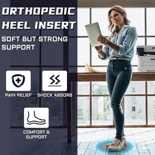 2 Pairs Plantar Fasciitis Heel Cups: Shock Absorption Inserts for Heel Pain & Foot Pressure Relief (Women/MEM)