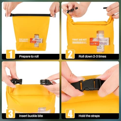 RHINO RESCUE 240 Piece Waterproof First Aid Kit, Lightweight Red Boat Dry Bag