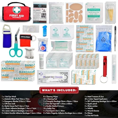 Small 100-Piece First Aid Kit for Home, Camping, and Outdoors