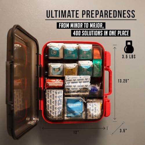 400 Piece Emergency First Aid Kit for Home, Office, School, Car, and Business