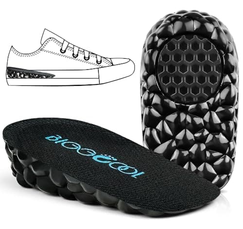 Invisible Height Boost Heel Insoles for LLD (Black, Large, 0.6" Height)