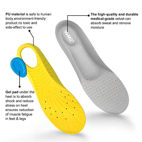 VoMii Memory Foam Shoe Insoles for High Arch Support and Plantar Fasciitis Relief
