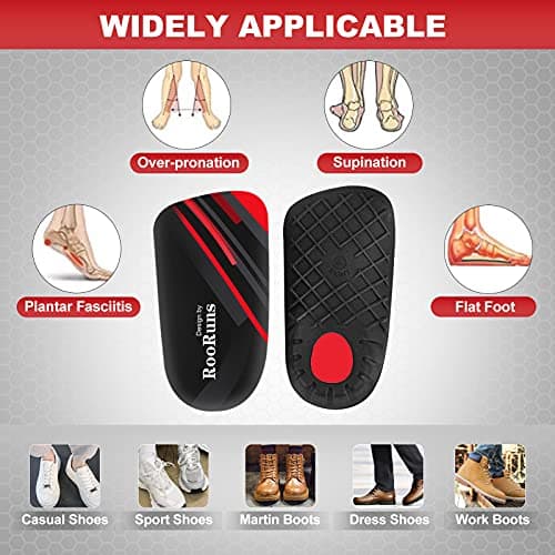 Heavy Duty 3/4 Length Insoles for Plantar Fasciitis - High Arch Support for Women & Men