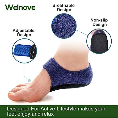 Welnove 2PCS Heel Protectors for Plantar Fasciitis, Heel Pain Relief