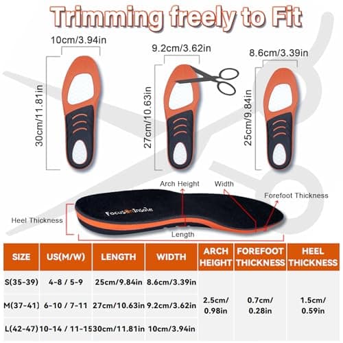 RooRuns High Arch Support Insoles for Flat Feet Pain Relief