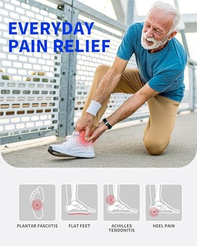 WalkHero Arch Supports - Plantar Fasciitis Pain Relief, Orthotic Inserts for All-Day Standing Comfort | Men's 6-6.5 | Wo