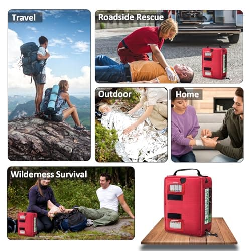 255PCS Pro First Aid Kit for Home & Workplace (Red)