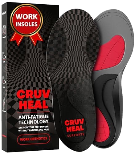 Work Orthotic Insoles - Anti-Fatigue Arch Support for Men & Women - Relieve Foot Pain - Flat Feet & Plantar Fasciitis