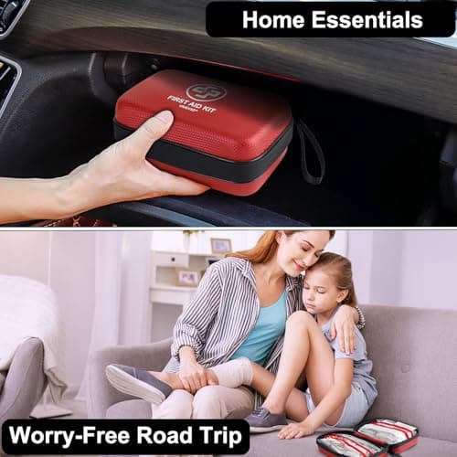 Premium 320 Piece Waterproof First Aid Kit for Home, Camping, Cars, Hiking, Travel, Emergencies - Red