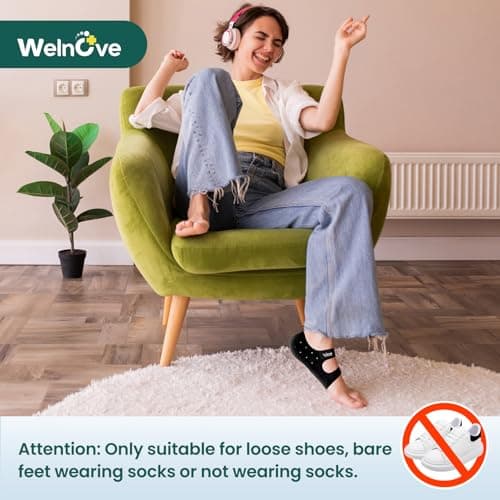 Welnove Plantar Fasciitis Heel Cups - Arch Support, Heel Pain Relief for Shoes