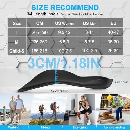 Plantar Fasciitis Relief Arch Supports for Flat Feet, X/O Leg Correction, Comfortable Foot Care