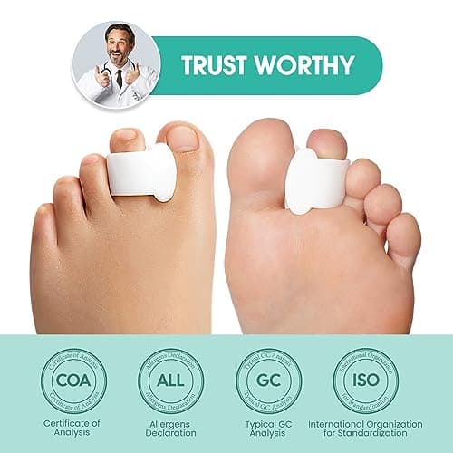 Welnove Toe Separator for Overlapping Toes & Hammer Toes (2M, 1S)