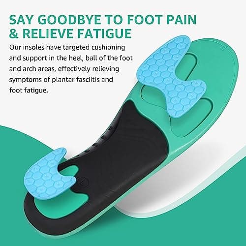 3ANGNI High Arch Support Insoles for Plantar Fasciitis Relief and Flat Feet Pain Relief