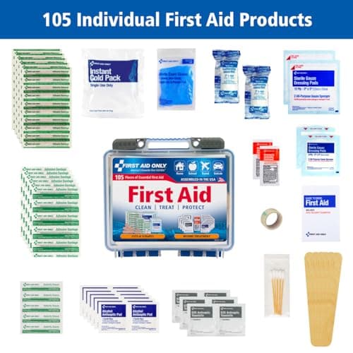 First Aid Only 91249 On-The-Go Emergency Kit for Car, Travel, Home & Business