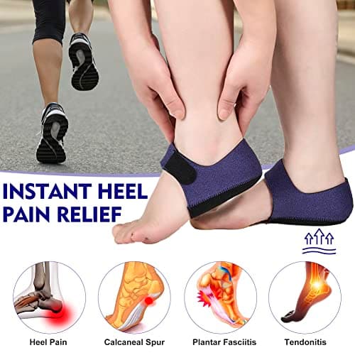 2PCS Gel Heel Protectors for Plantar Fasciitis and Achilles Tendinitis, Blue