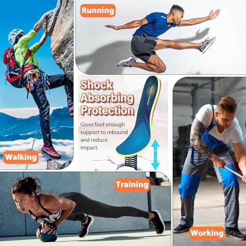 RooRuns High Arch Support Insoles for Flat Feet Pain Relief