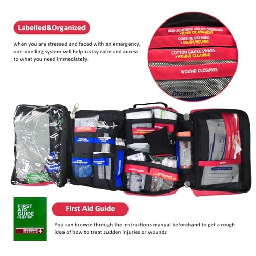 255PCS Pro First Aid Kit for Home & Workplace (Red)