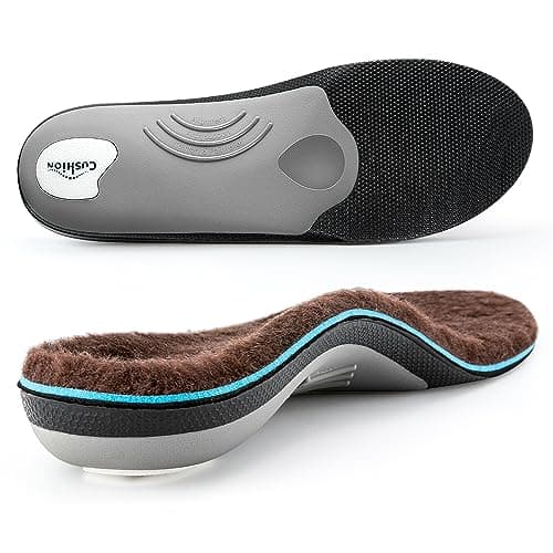 Heavy Duty Orthotic Insoles for Plantar Fasciitis and High Arch Support - Men and Women, 220+ lbs — Brown