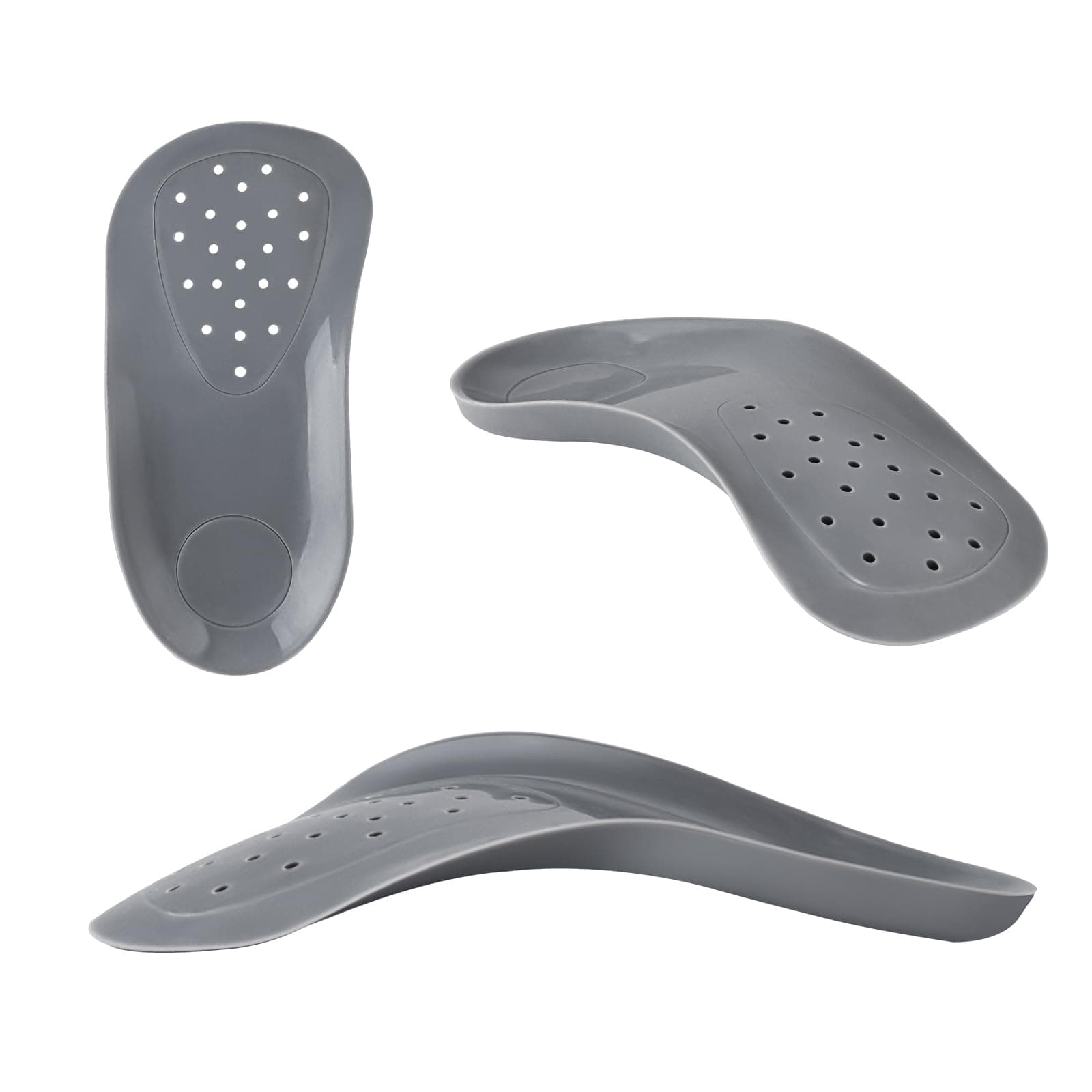 3/4 Arch Support Orthotics Relieve Plantar Fasciitis, Foot Pain (Gray, Men 9-12/Women 11-14)