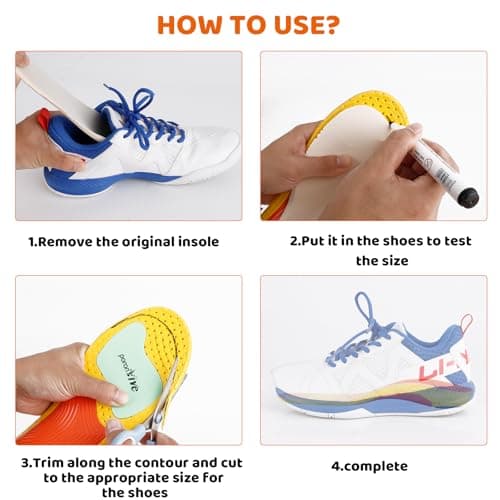 Arch Support Running Shoe Inserts for Women & Men with Shock Absorption & Flat Feet Relief