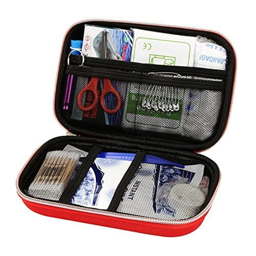 Red Case 84-Piece Water Resistant First Aid Kit for Outdoor, Home, Car & Travel