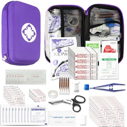 Emergency Survival Kit 275pcs Home Travel Hiking Camping Essentials — Purple-273Pcs