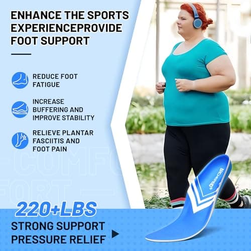 Arch Support Orthotics Insoles for Plantar Fasciitis Relief (Men 12-12 1/2 | Women 13-13 1/2)