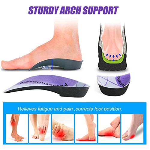 Arch Support Insoles for Men and Women - Medium Size for Plantar Fasciitis and High Arches