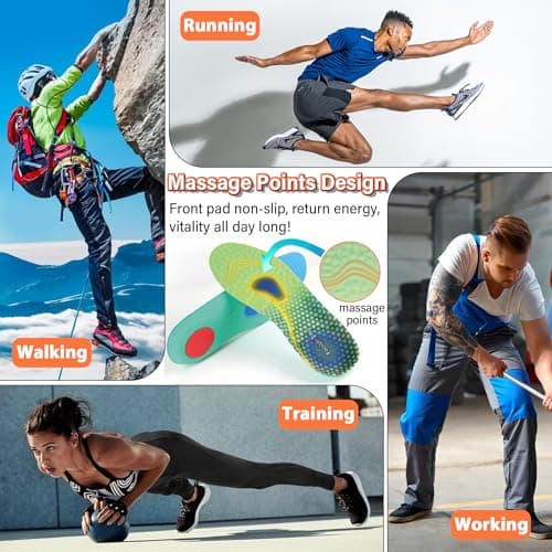 RooRuns Plantar Fasciitis Arch Support Insoles, Pain Relief for Flat Feet