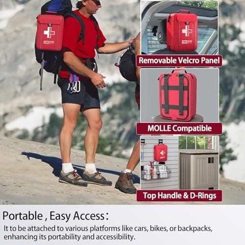 Molle System 265 Piece First Aid Trauma Kit for Cars, Home & More