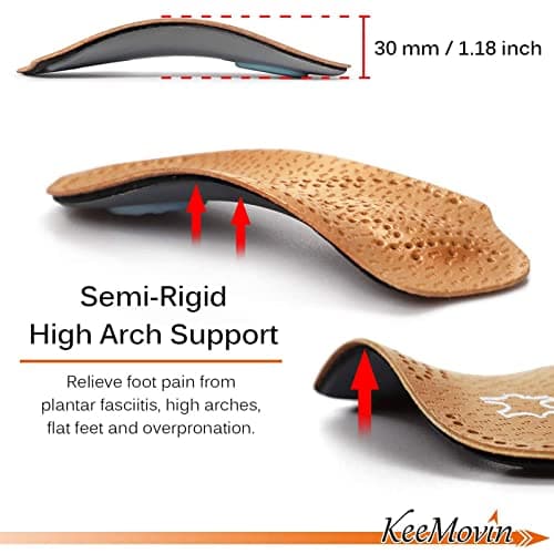 Keemovin 3/4 Arch Support Orthotic Inserts for Plantar Fasciitis