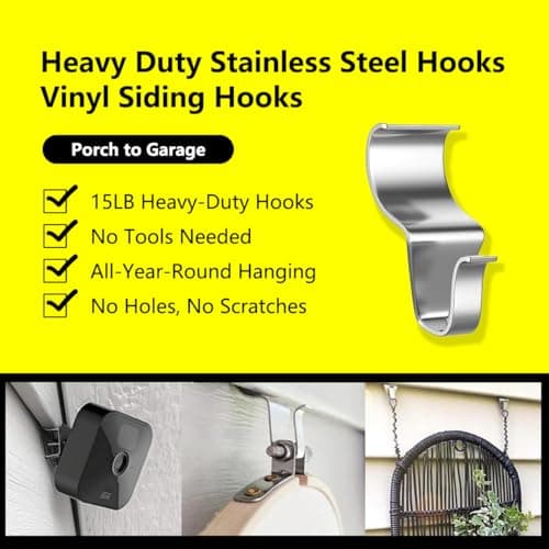 Heavy Duty Stainless Steel Vinyl Siding Hooks for Outdoor Decor (10 Pack)