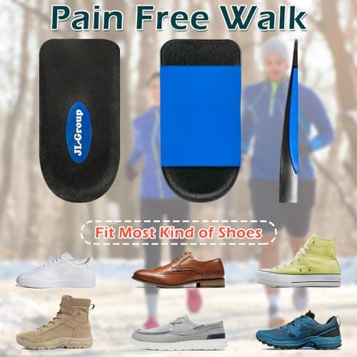 JL-Group Orthopedic Heel Inserts for Achilles Tendonitis and Plantar Fasciitis Relief (Small)