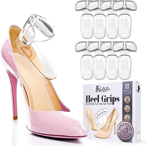 Ballotte Soft Silicone Heel Protectors, Alleviates Slipping & Discomfort (8-Pack Multicolor) — Double Cushioned (8 Pack)