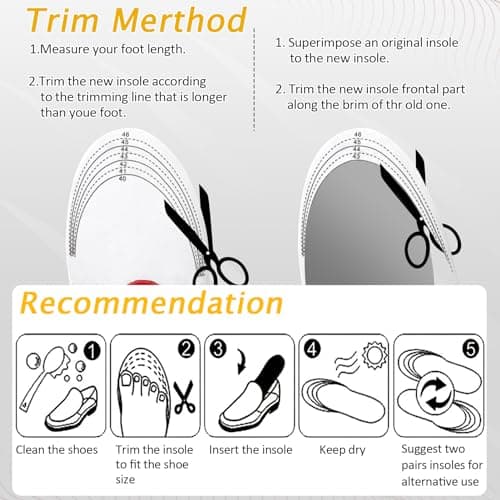Ailaka High Arch Support Insoles for Flat Feet, Plantar Fasciitis Relief