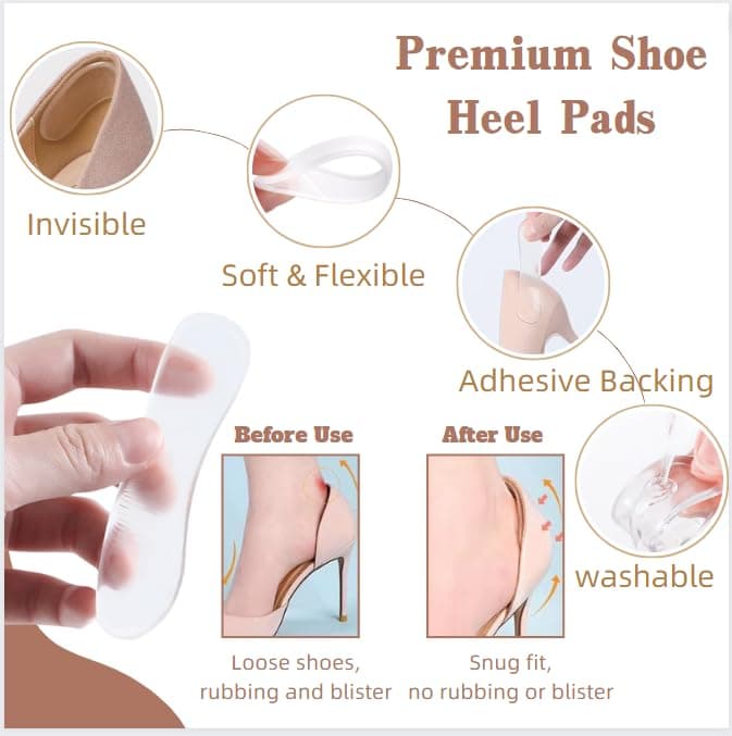 Gel Heel Cushion Pads for Men and Women Shoes