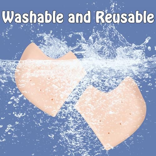 4 Pair Silicone Heel Protectors for Cracked Heels, Plantar Fasciitis Inserts