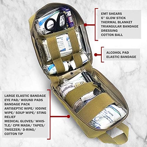 200 Piece First Aid Kit for Outdoor Adventures Tan